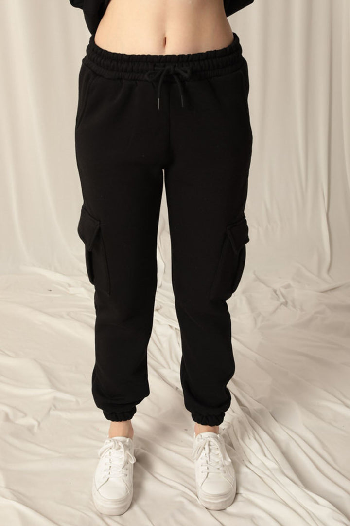 KKT Three Thread Elastic Women's Black Tracksuit - Alès