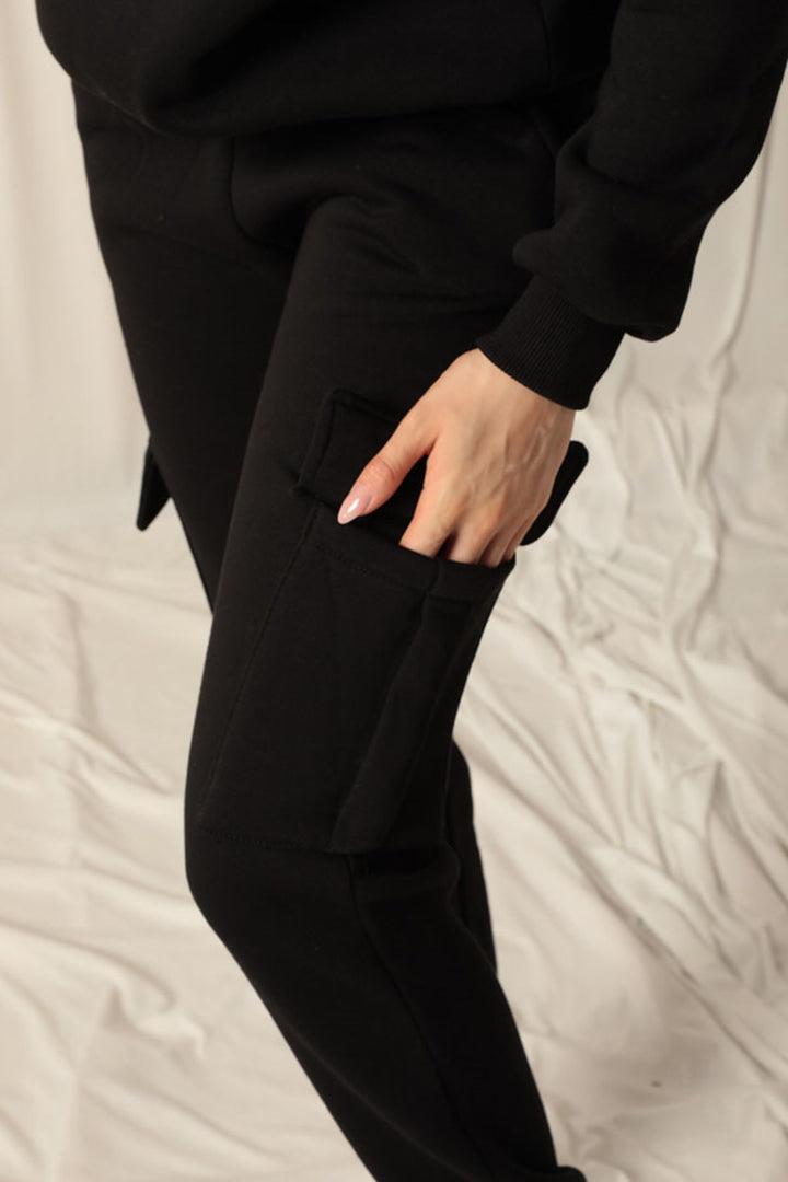 KKT Three Thread Elastic Women's Black Tracksuit - Alès