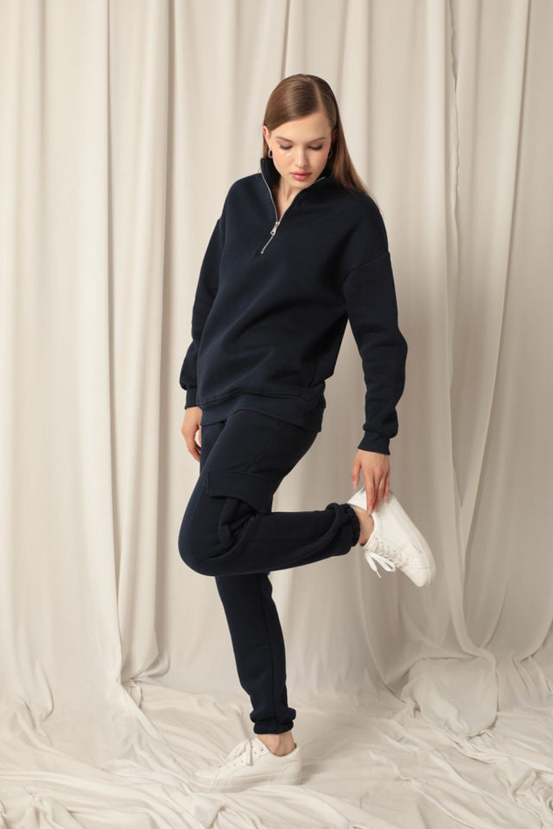 KKT Three Thread Elastic Women's Navy Blue Tracksuit - Prattville