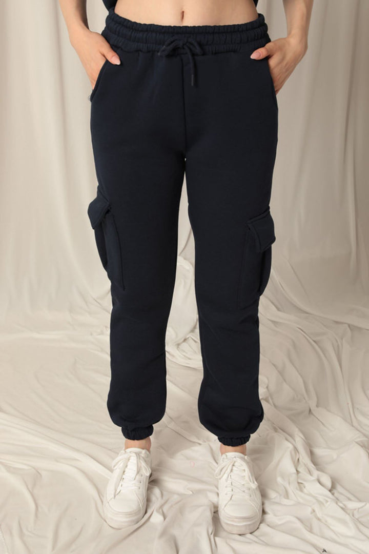 KKT Three Thread Elastic Women's Navy Blue Tracksuit - Prattville