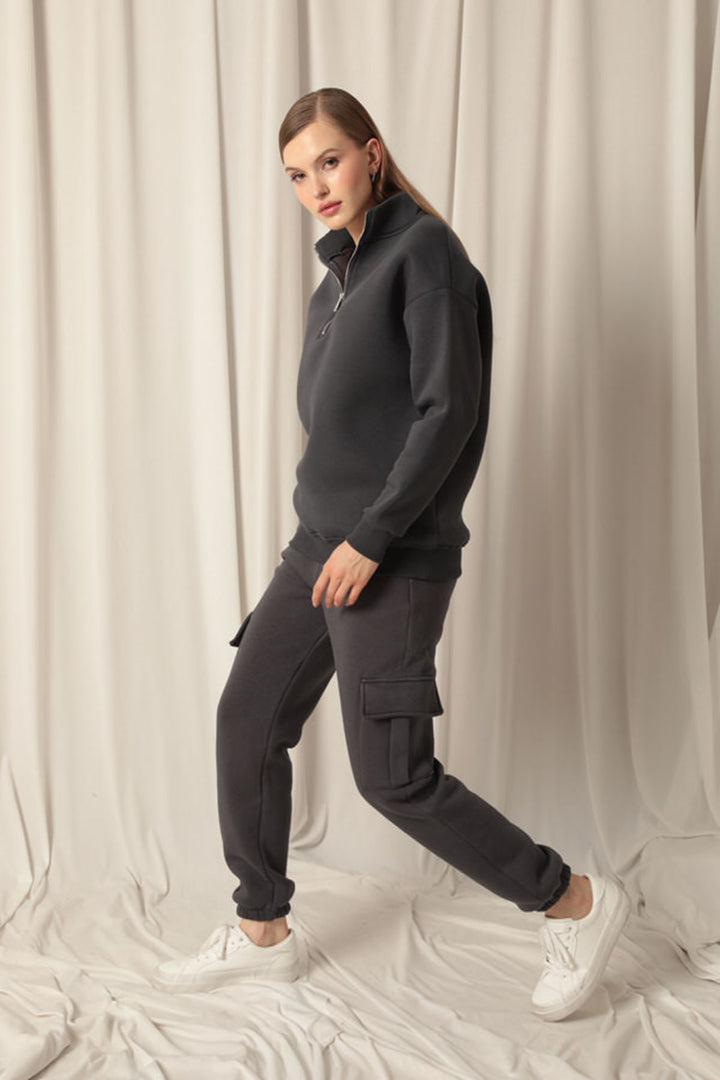 KKT Three Thread Elastic Women's Anthracite Tracksuit - Clearwater