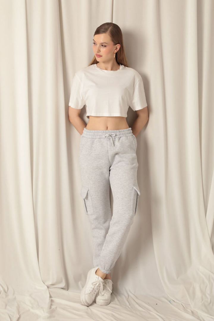 KKT Three Thread Elastic Women's Light Gray Tracksuit - Kerch