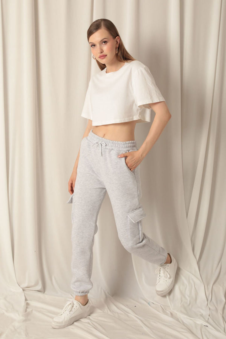 KKT Three Thread Elastic Women's Light Gray Tracksuit - Kerch