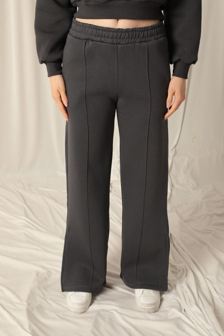 KKT Three-thread Fabric Wide Leg Women's Smoke Tracksuit - North Port