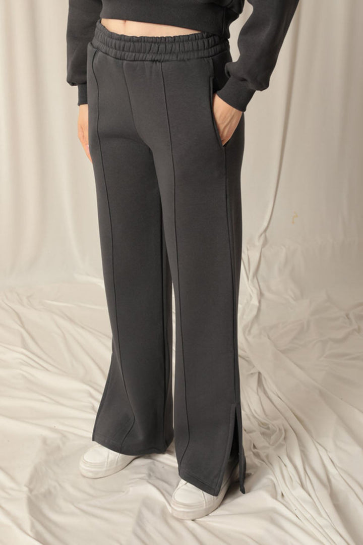 KKT Three-thread Fabric Wide Leg Women's Smoke Tracksuit - North Port