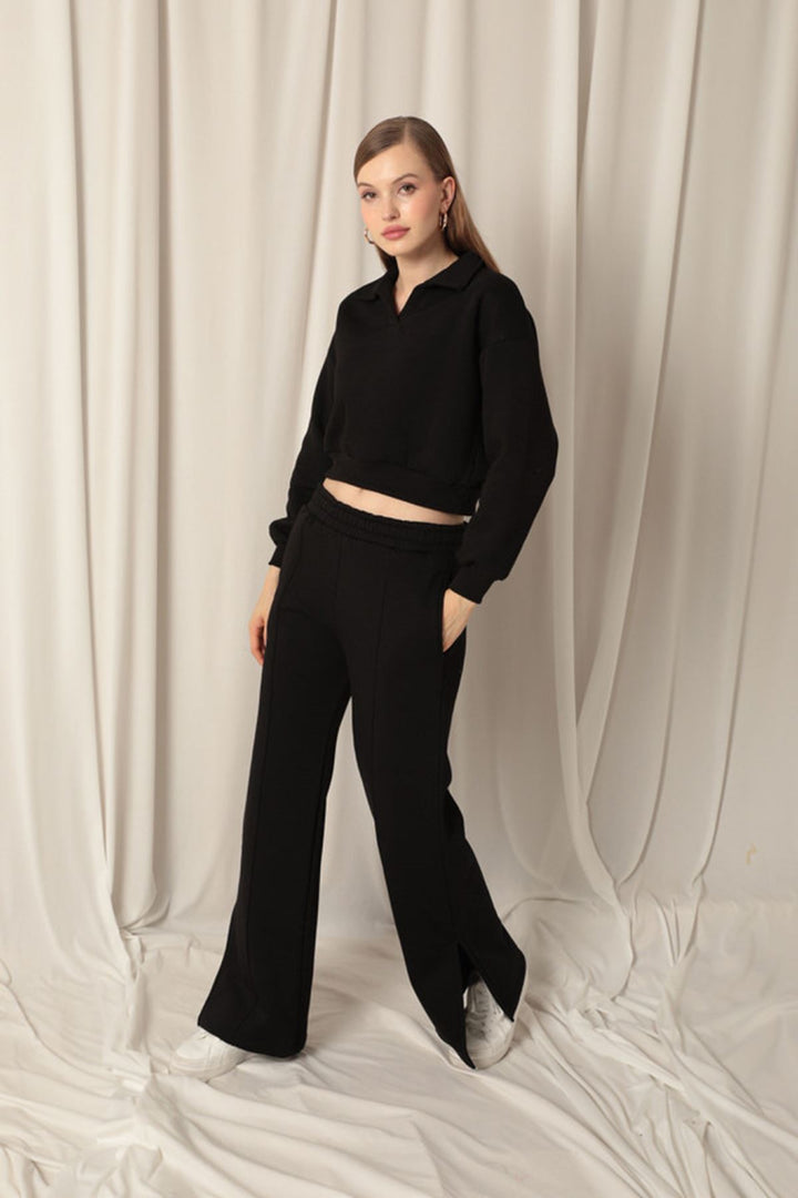KKT Women's Wide Leg Black Tracksuit - Turin