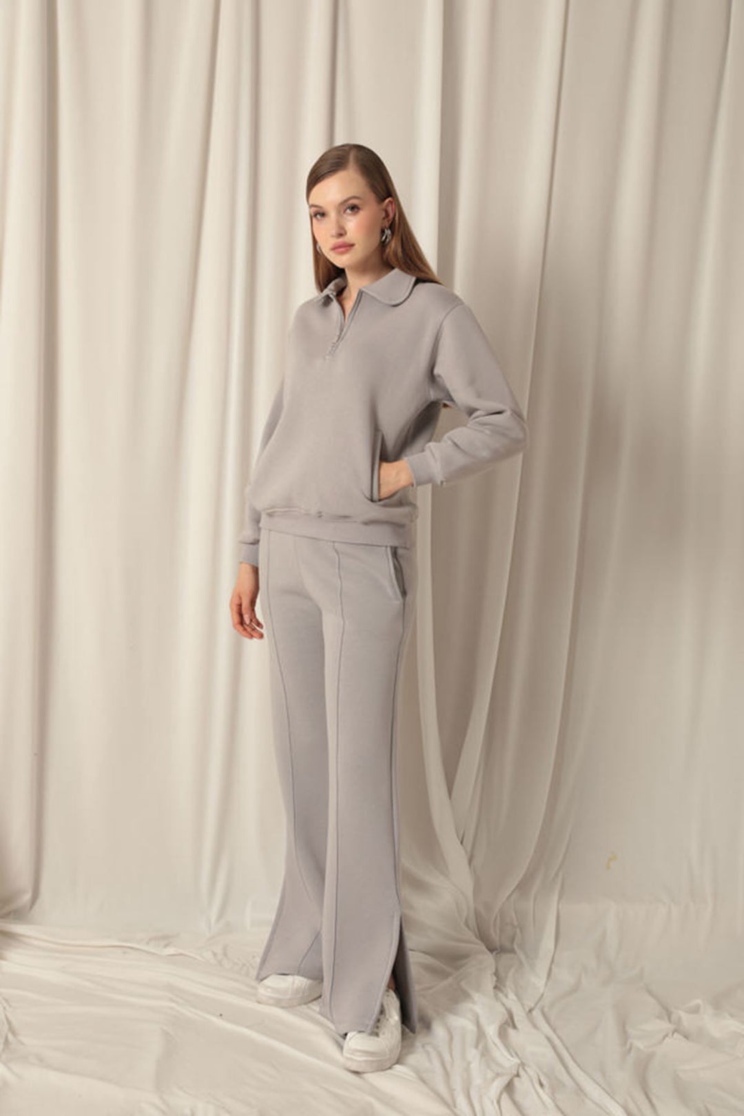 KKT Women's Wide Leg Dark Grey Tracksuit - Kalamazoo