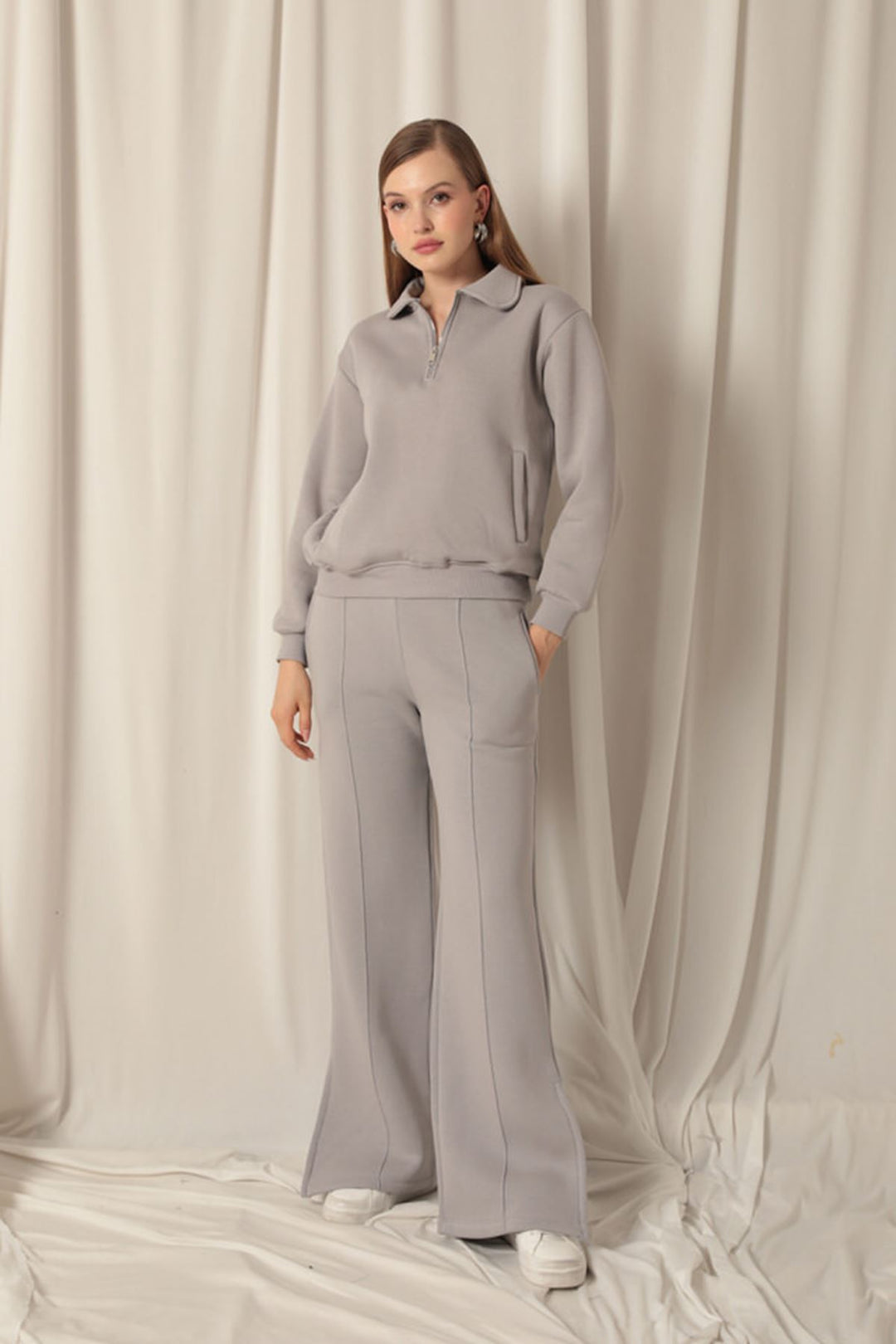 KKT Women's Wide Leg Dark Grey Tracksuit - Kalamazoo