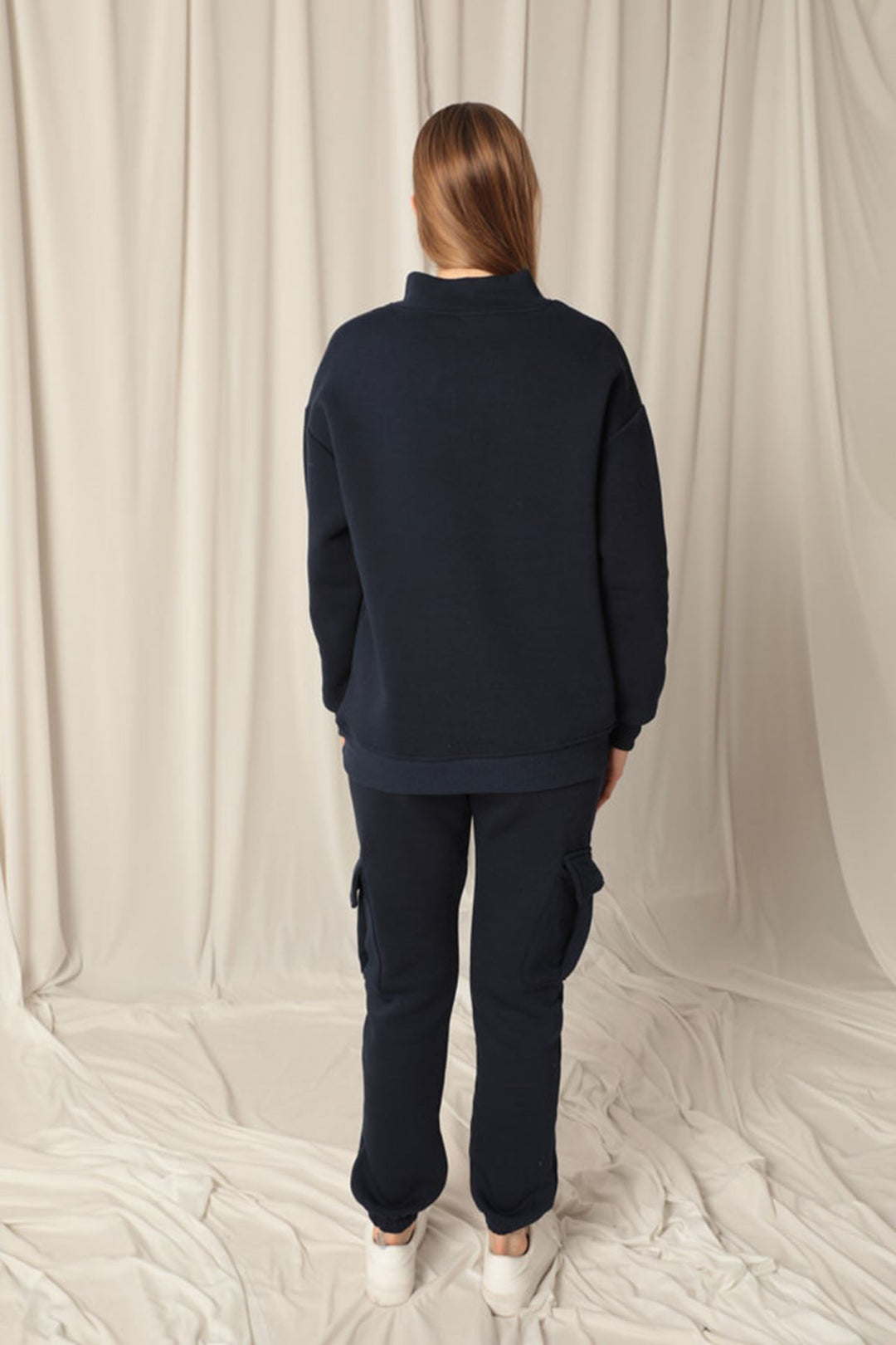 KKT Half Zipper Women's Navy Blue Sweater - Waxahachie