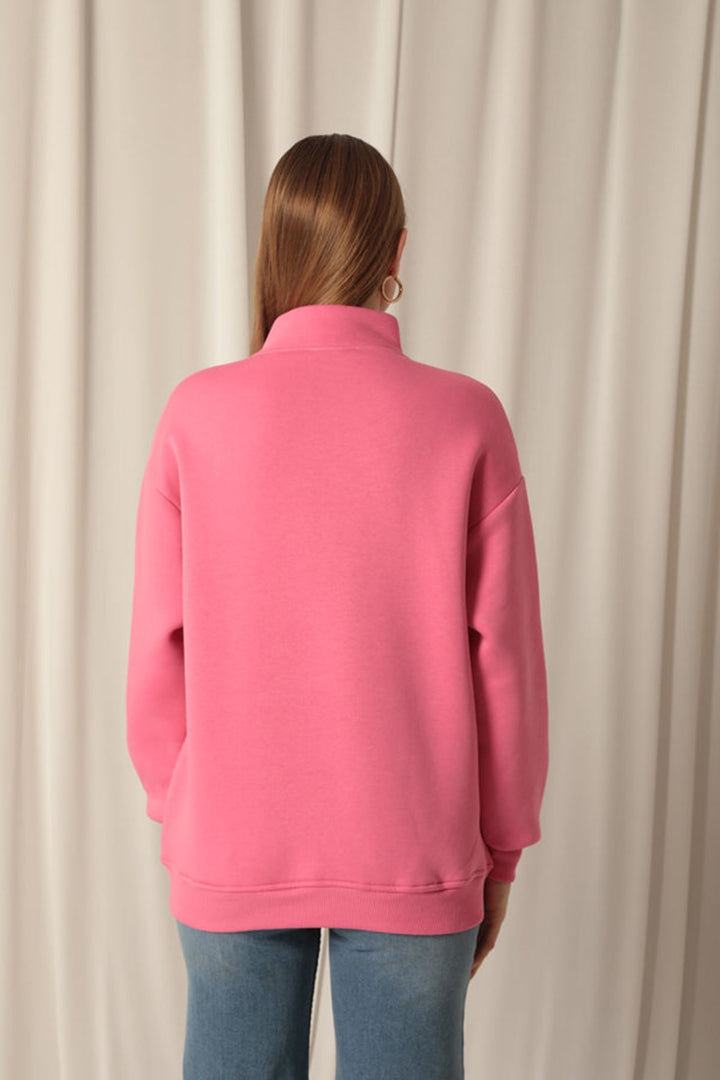 KKT Half Zipper Women's Pink Sweater - Hove