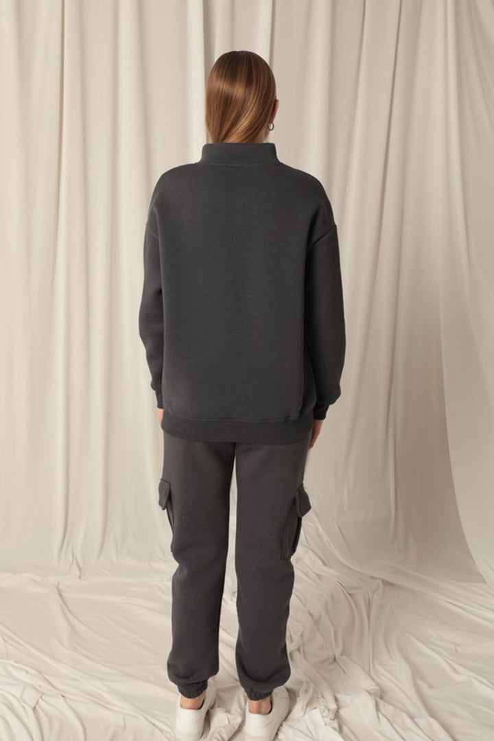 KKT Half Zipper Women's Anthracite Sweat - Druzhkivka