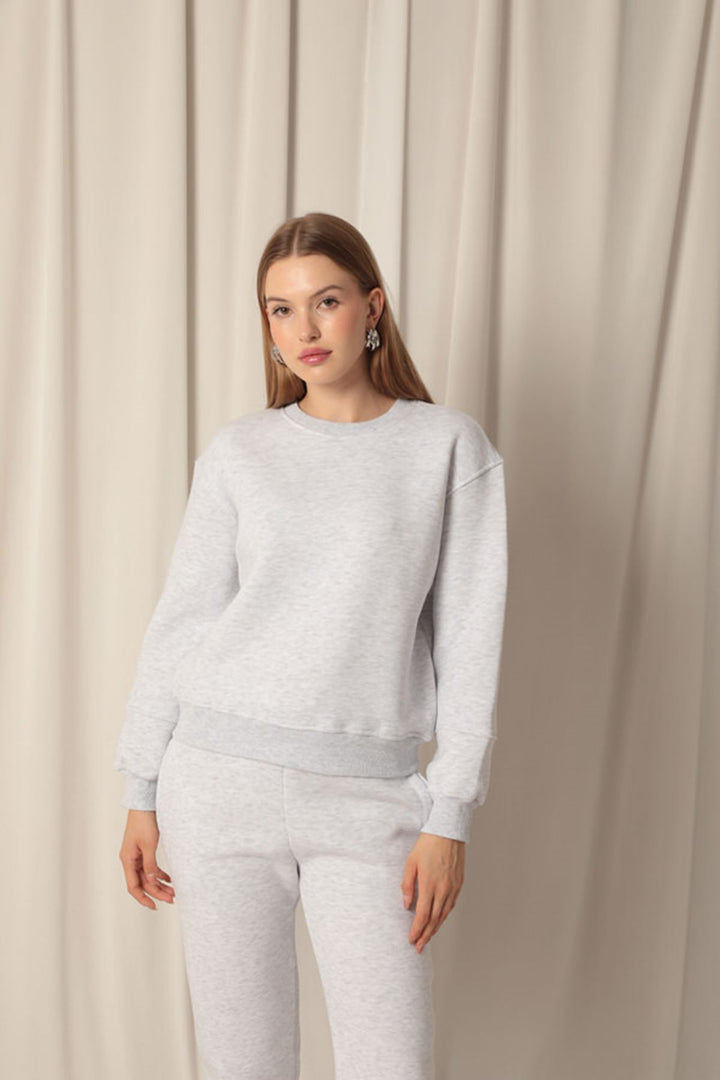 KKT Three Thread Fabric Zero Collar Women's Gray Sweat - Santa Lucía del Camino