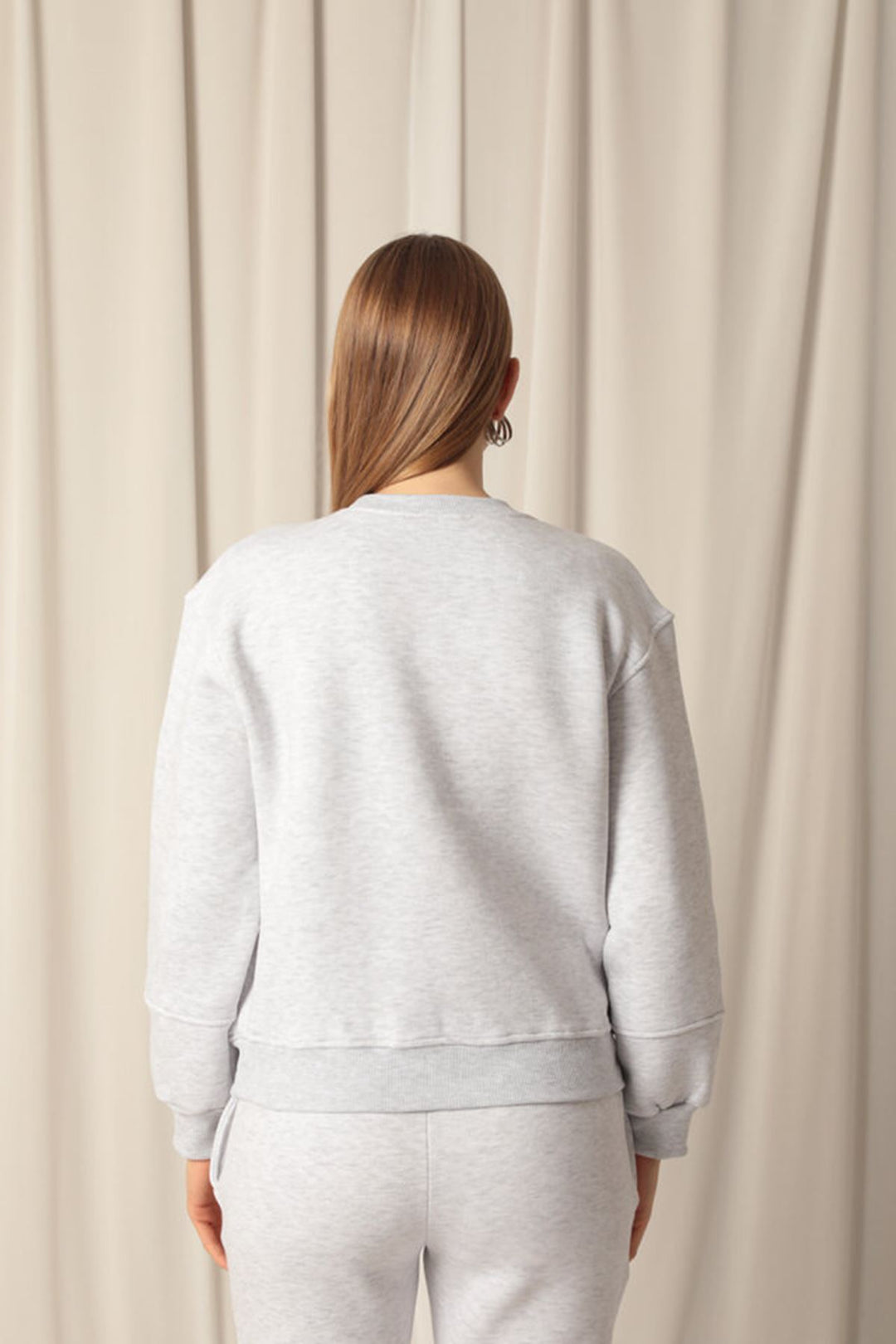 KKT Three Thread Fabric Zero Collar Women's Gray Sweat - Santa Lucía del Camino