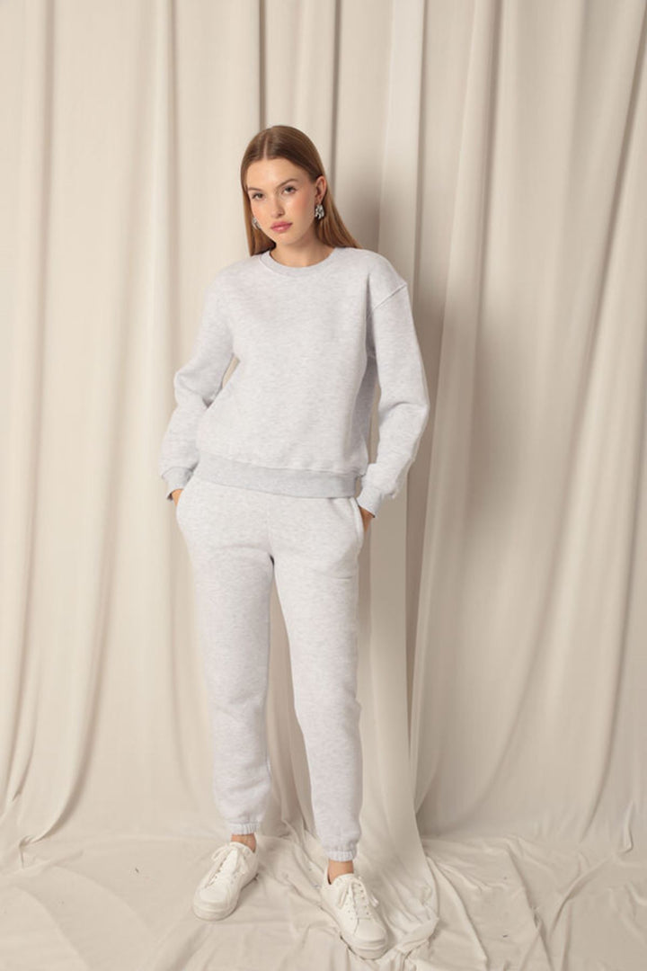 KKT Three Thread Fabric Zero Collar Women's Gray Sweat - Santa Lucía del Camino