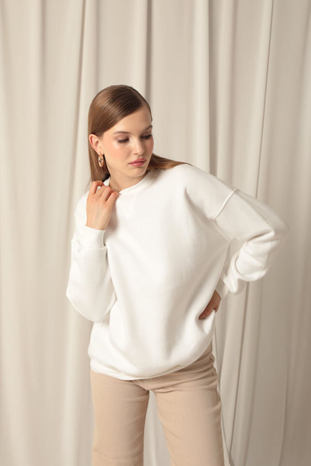 KKT Zero Collar Women's Ecru Sweat - Salzburg