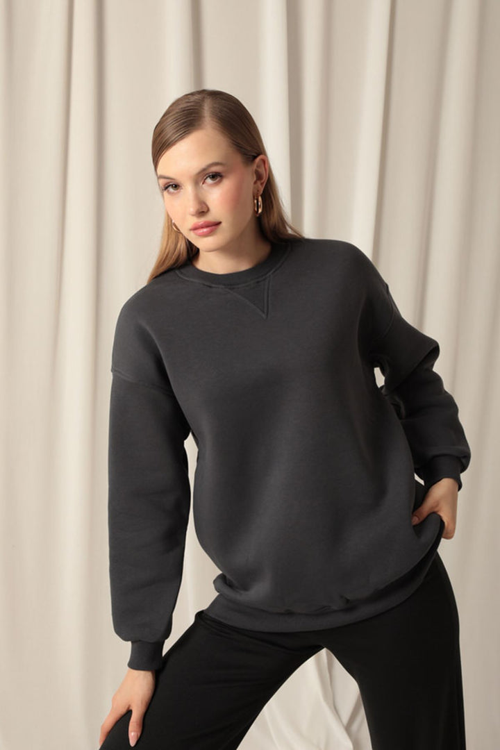 KKT Women's Zero Collar Anthracite Sweat - Snizhne