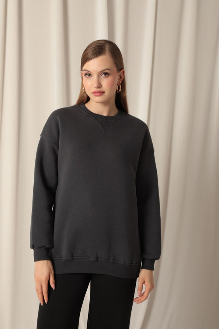 KKT Women's Zero Collar Anthracite Sweat - Snizhne