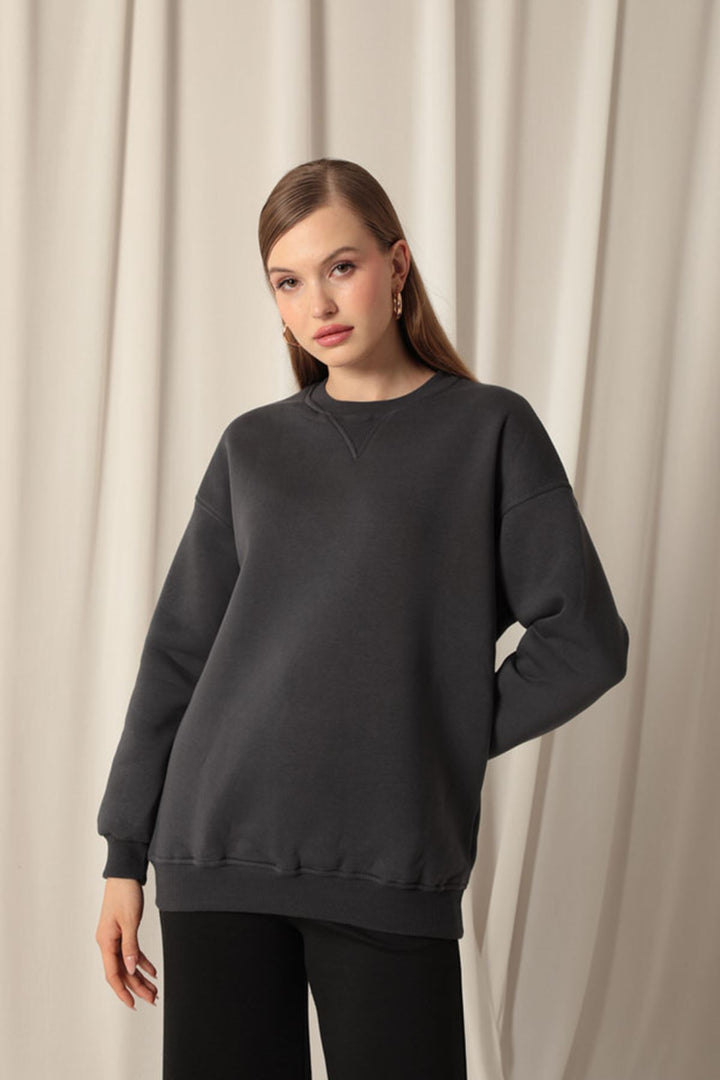 KKT Women's Zero Collar Anthracite Sweat - Snizhne