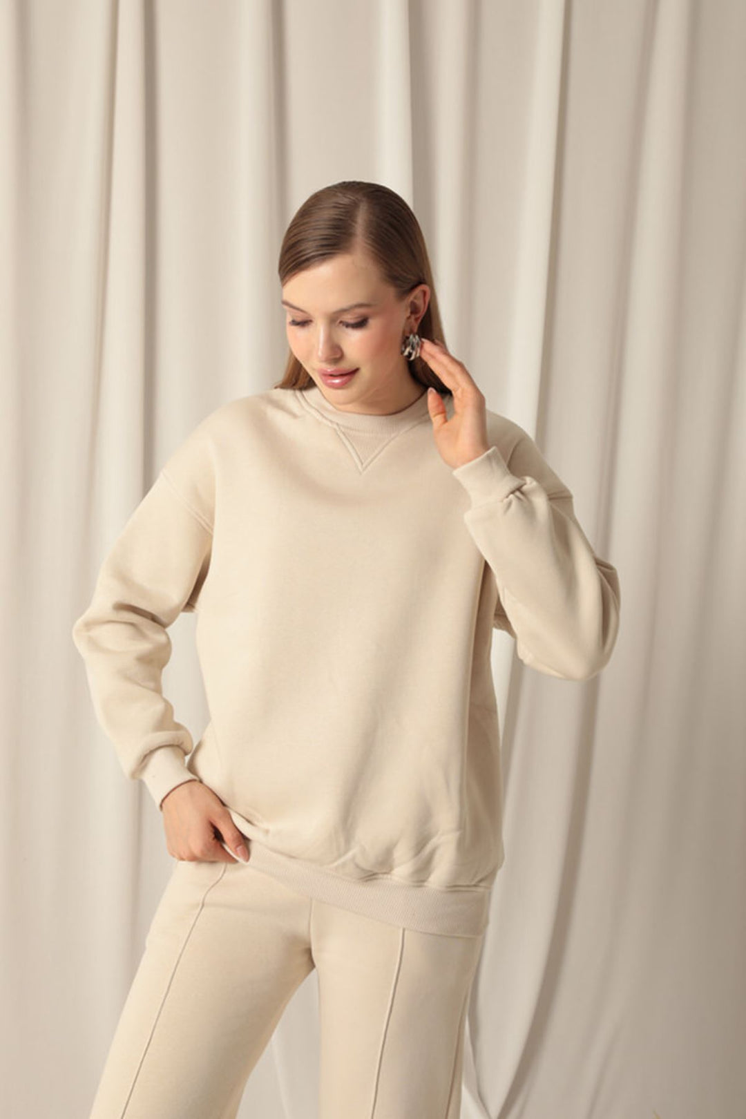 KKT Zero Collar Women's Beige Sweater - Rochester