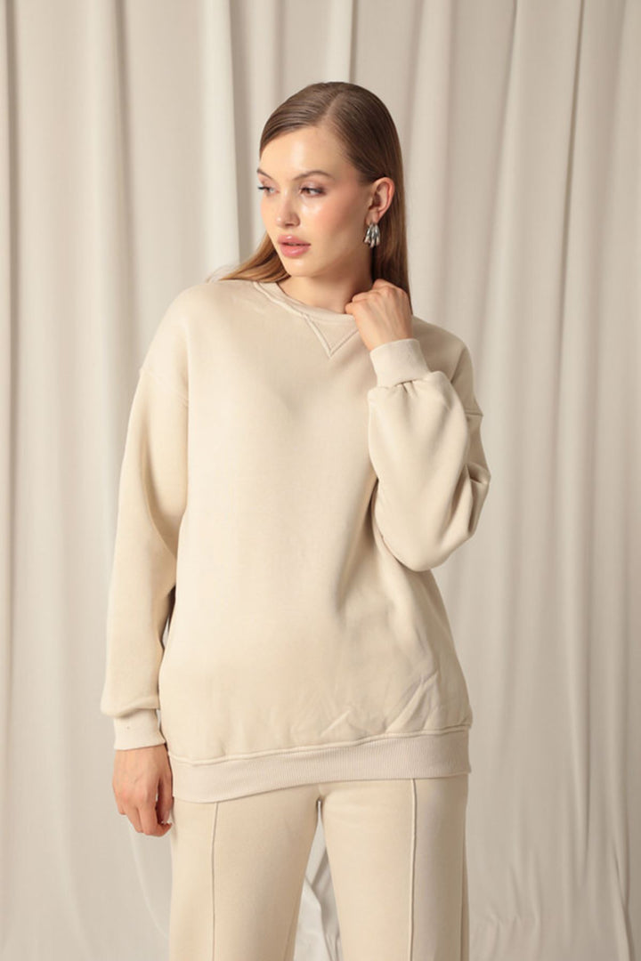 KKT Zero Collar Women's Beige Sweater - Rochester