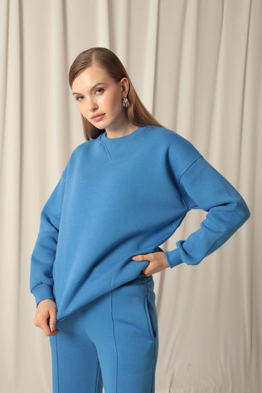 KKT Zero Collar Women's Turquoise Sweat - Slonim
