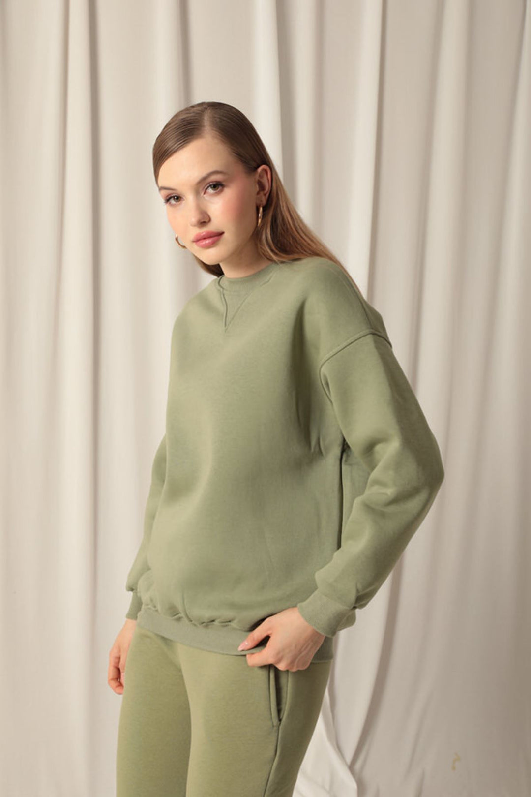 KKT Zero Collar Women's Khaki Sweater - Podujevë