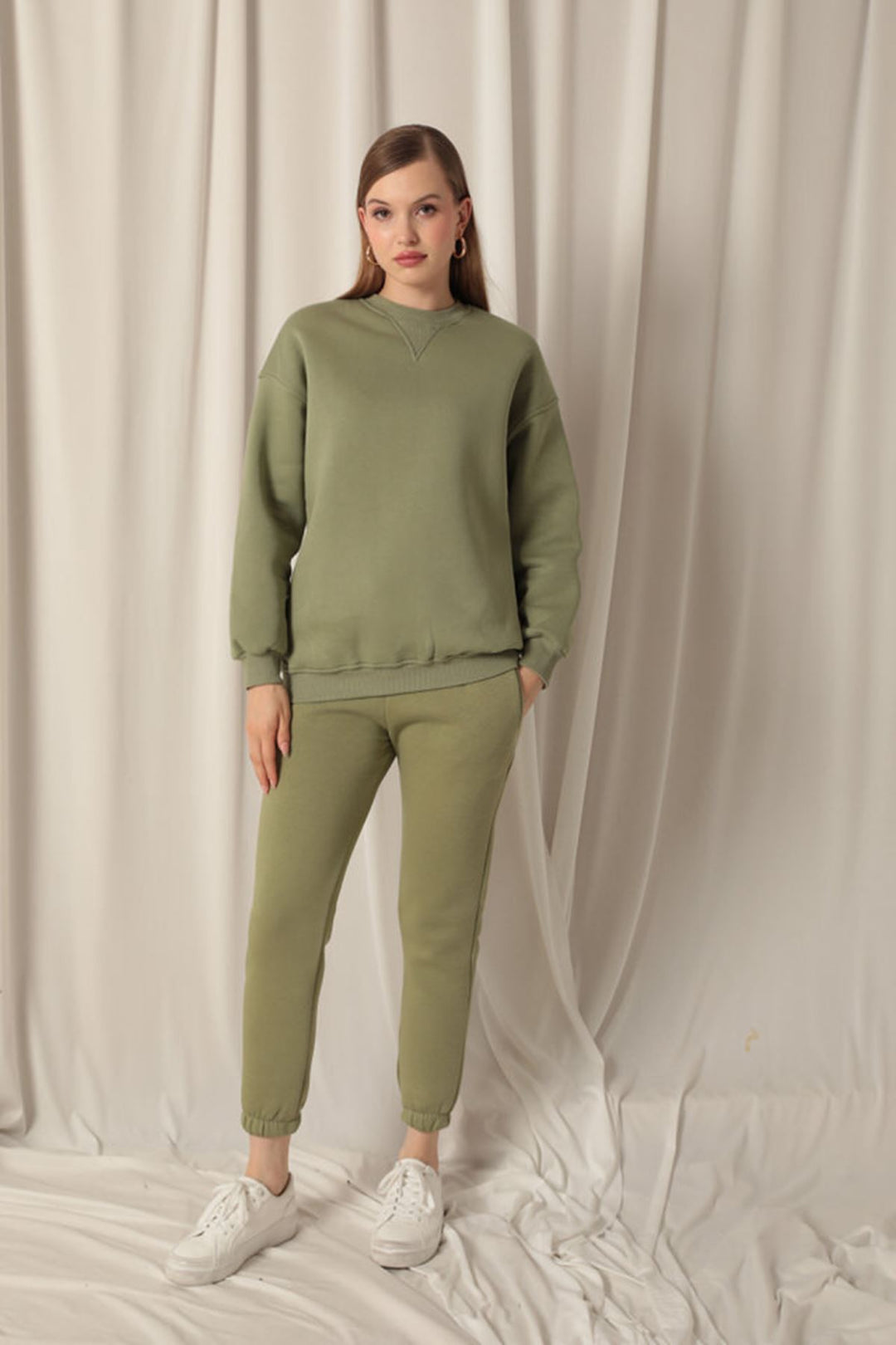 KKT Zero Collar Women's Khaki Sweater - Podujevë