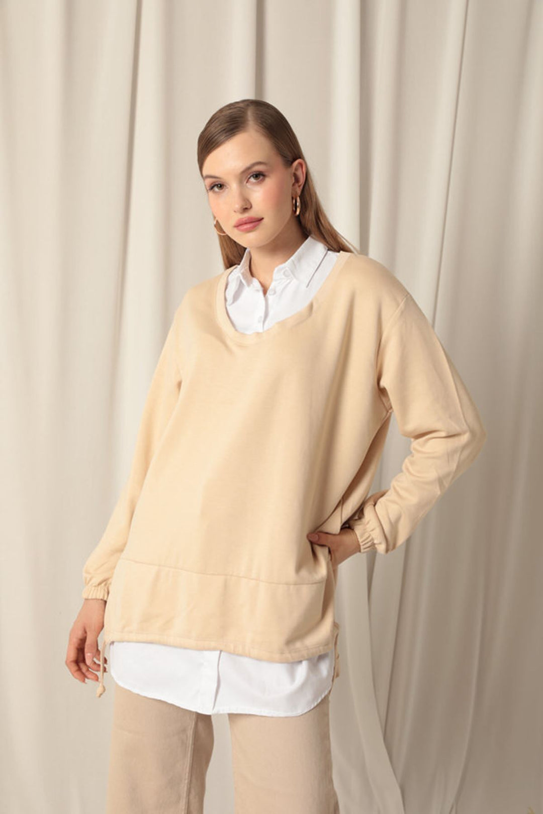KKT Modal Fabric Shirt Women's Beige Sweat - Islip