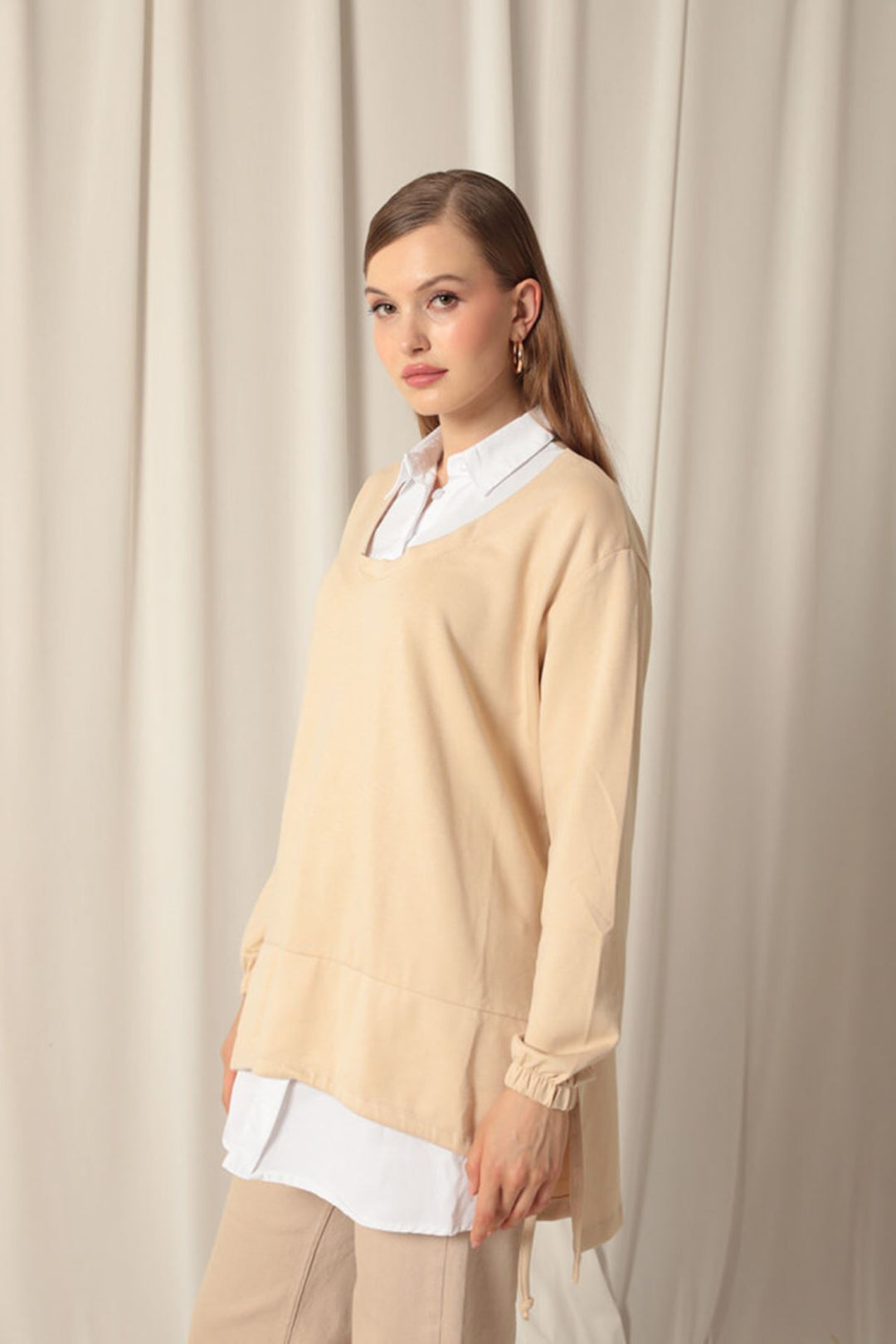 KKT Modal Fabric Shirt Women's Beige Sweat - Islip