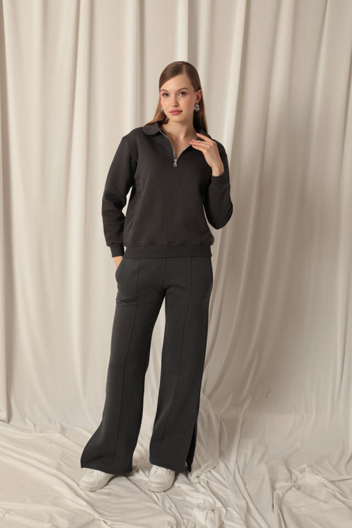 KKT Three Yarn Baby Collar Women's Anthracite Sweater - Colima