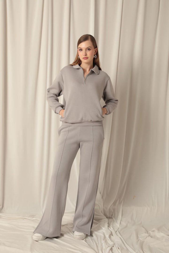 KKT Three Yarn Baby Collar Women's Dark Gray Sweater - Fond du Lac