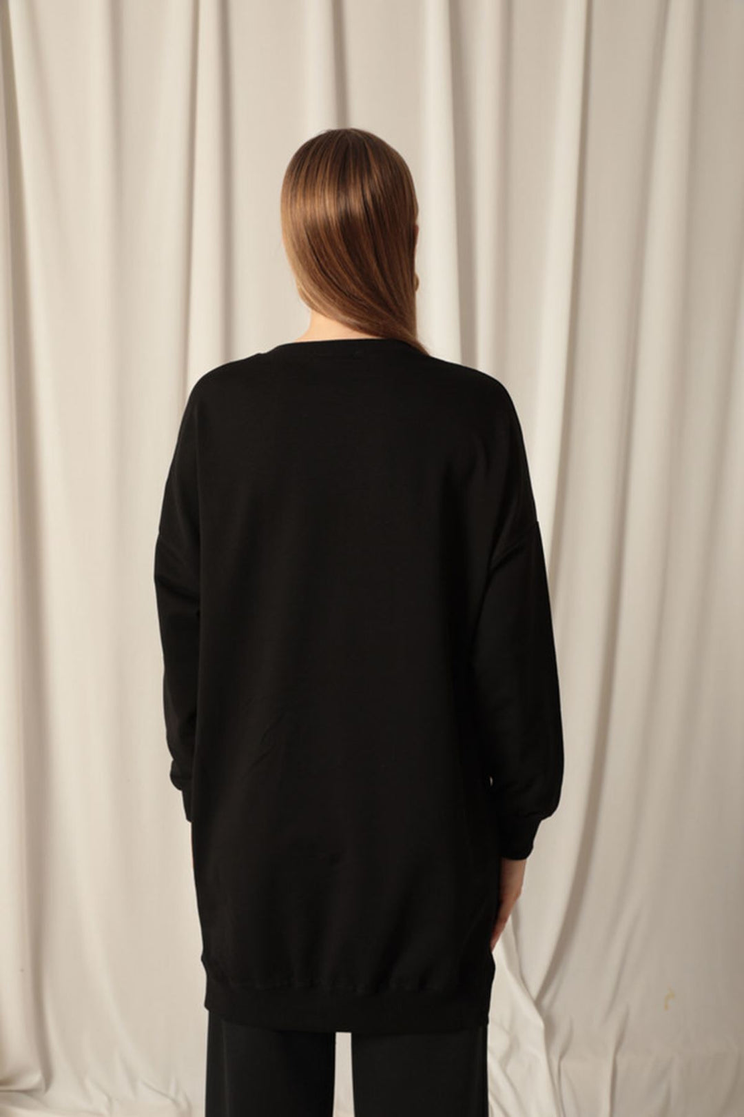 KKT Two Thread Fabric Printed Women's Black Sweat - Poole