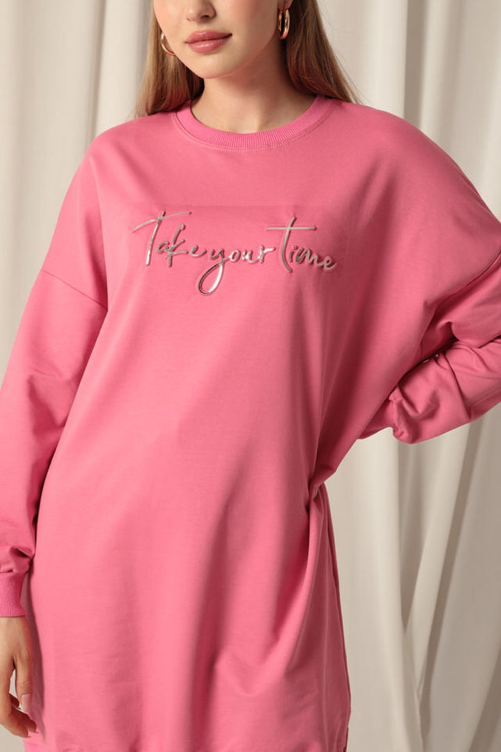 KKT Double Yarn Fabric Printed Women's Pink Sweat - Córdoba