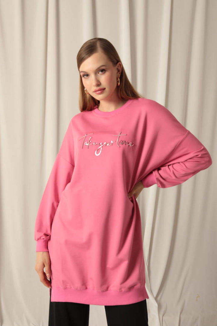 KKT Double Yarn Fabric Printed Women's Pink Sweat - Córdoba