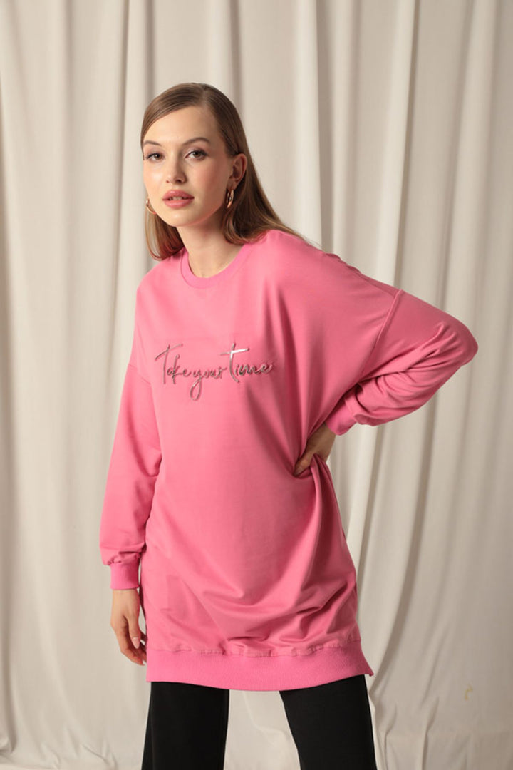 KKT Double Yarn Fabric Printed Women's Pink Sweat - Córdoba