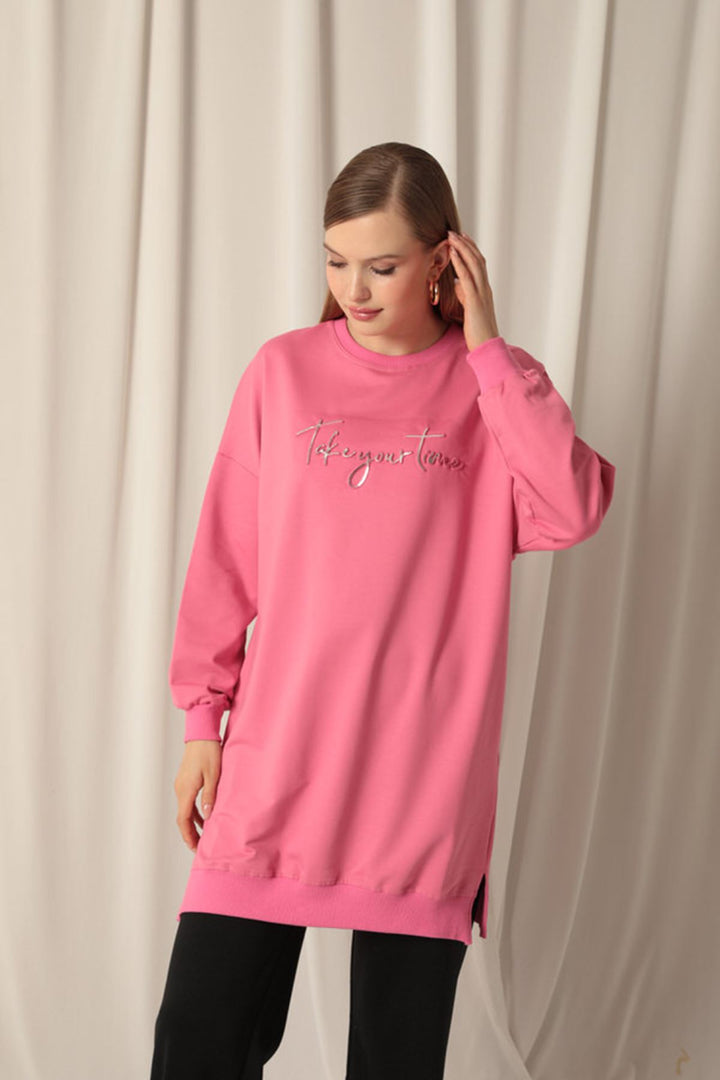 KKT Double Yarn Fabric Printed Women's Pink Sweat - Córdoba