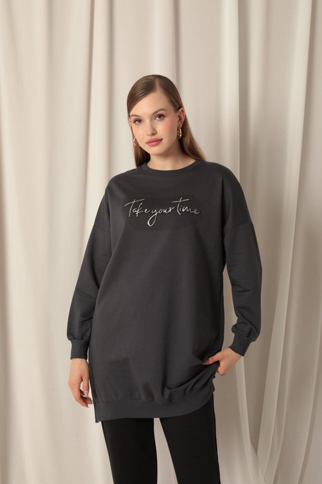 KKT Two Yarn Fabric Women's Anthracite Sweat - Huejutla de Reyes