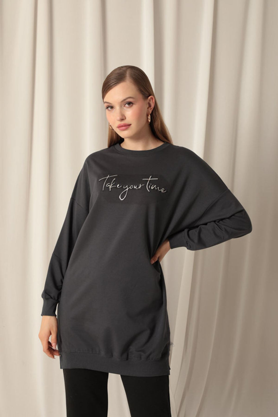 KKT Two Yarn Fabric Women's Anthracite Sweat - Huejutla de Reyes