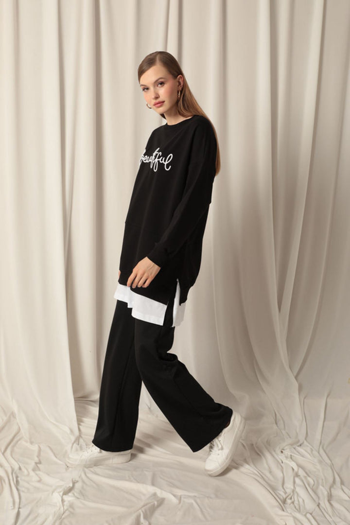 KKT Two Thread Fabric Beautiful Embroidered Black Sweat - San Benedetto del Tronto