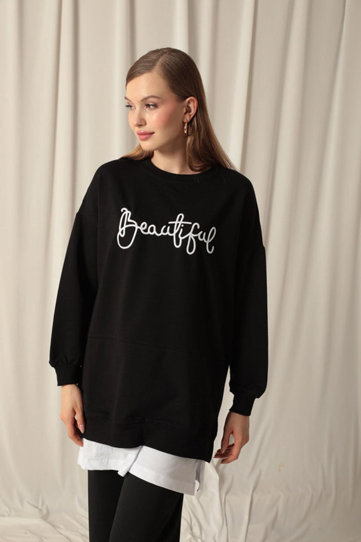 KKT Two Thread Fabric Beautiful Embroidered Black Sweat - San Benedetto del Tronto