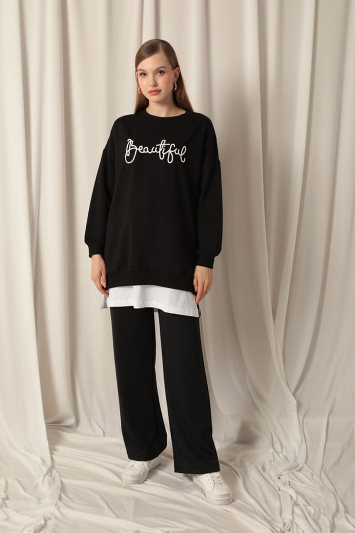 KKT Two Thread Fabric Beautiful Embroidered Black Sweat - San Benedetto del Tronto