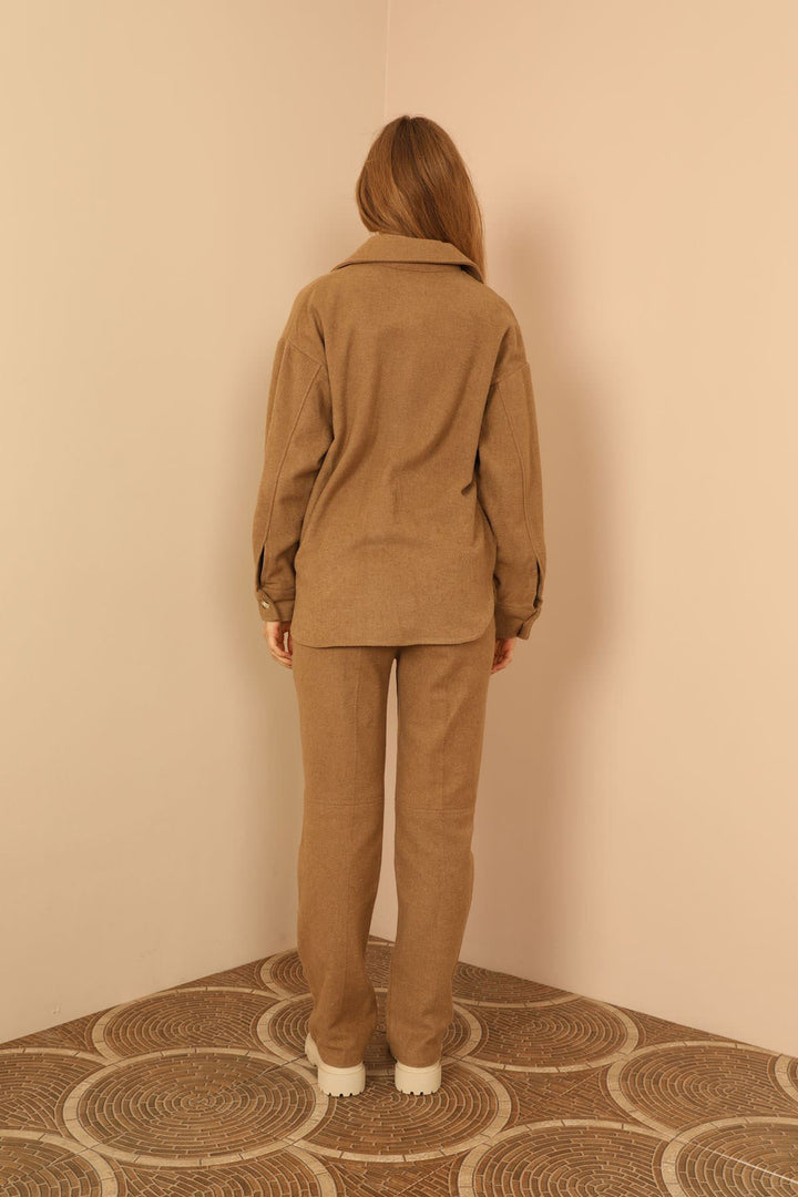 KKT Cashmere Fabric Classic Women's Tan Trousers - Bonn