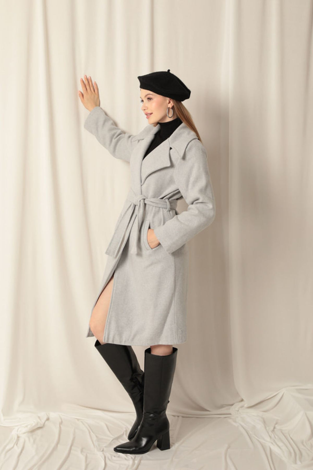 KKT Cashmere Fabric Lined Women's Grey Coat - Tynemouth