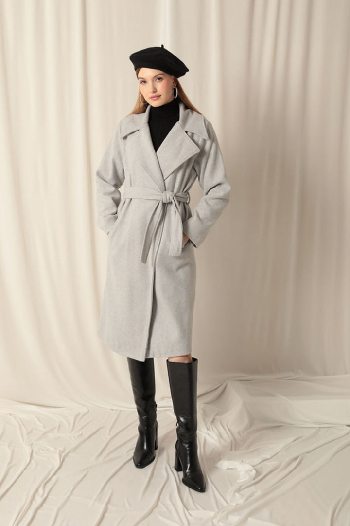 KKT Cashmere Fabric Lined Women's Grey Coat - Tynemouth