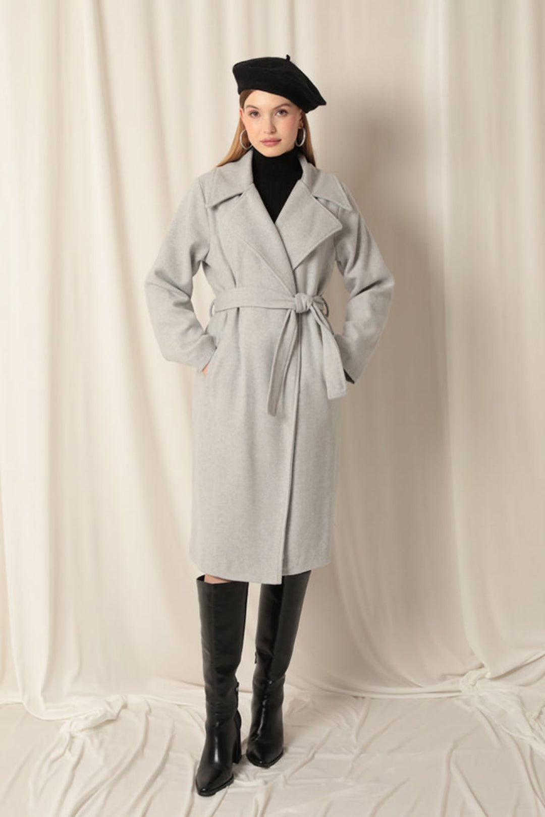 KKT Cashmere Fabric Lined Women's Grey Coat - Tynemouth