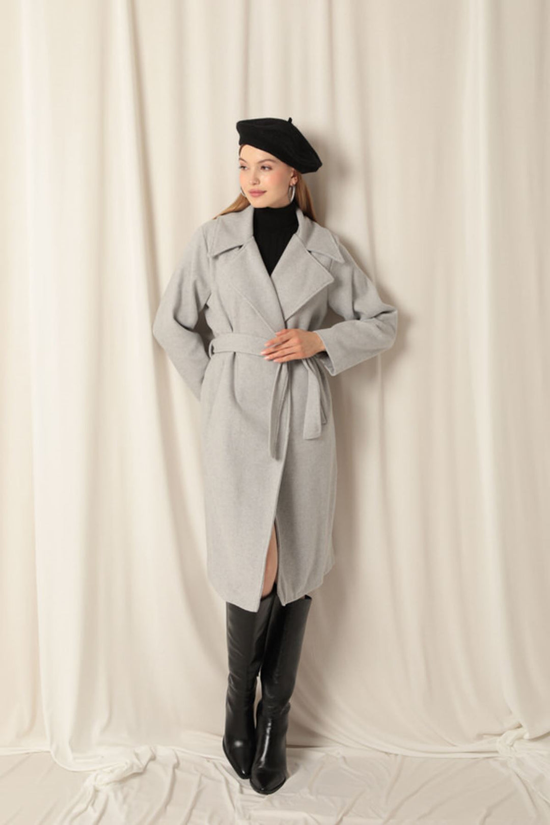 KKT Cashmere Fabric Lined Women's Grey Coat - Tynemouth