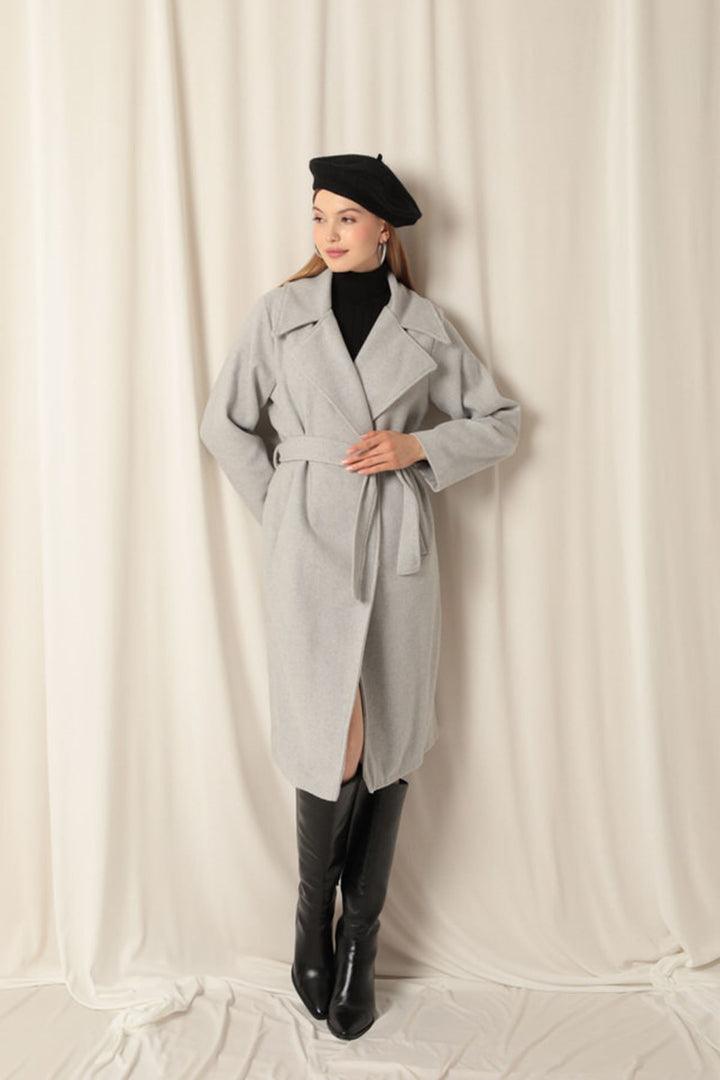 KKT Cashmere Fabric Lined Women's Grey Coat - Tynemouth