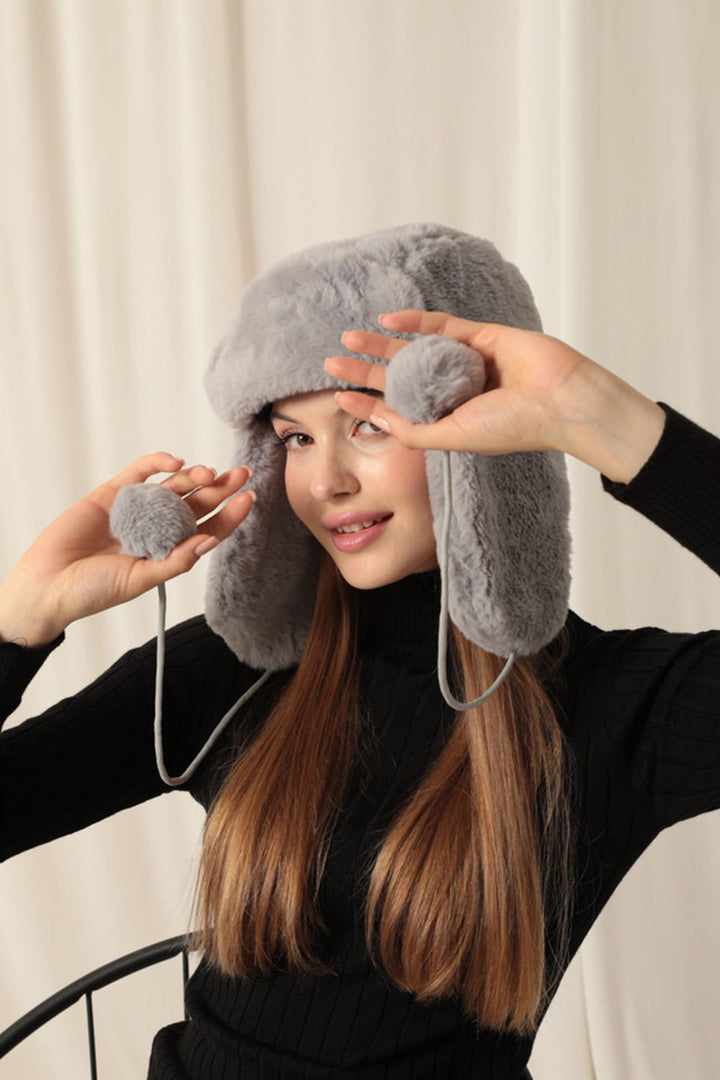 KKT Furry Women's Grey Pilot Hat - Erlangen