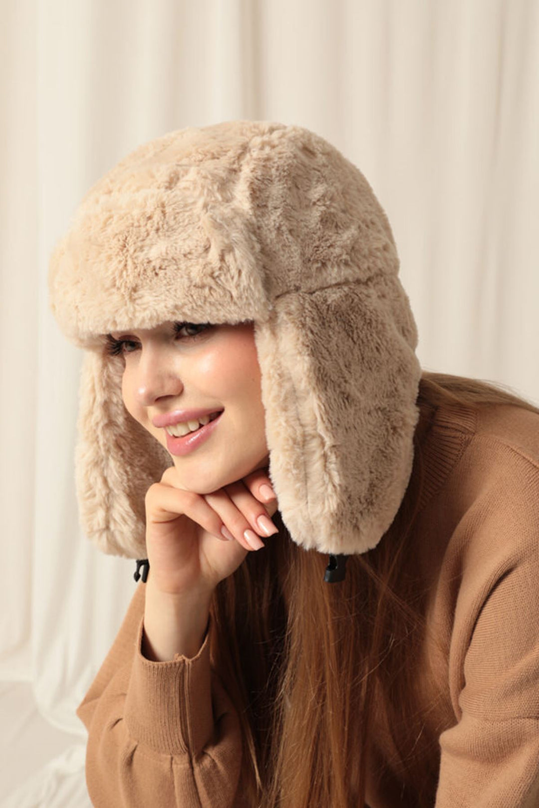 KKT Plush Women's Pilot Beige Hat - Hengelo