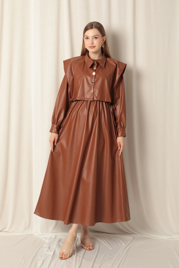 KKT Leather Fabric Women's Tile Dress - Scranton